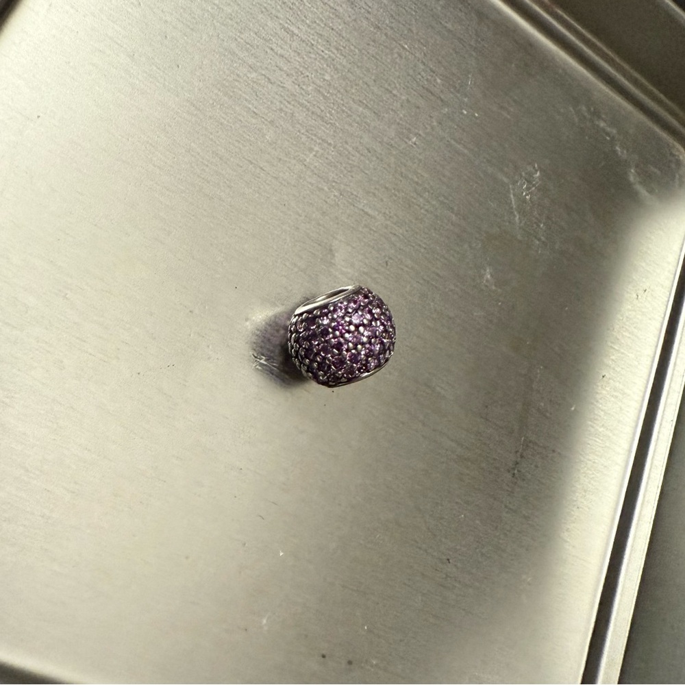 PANDORA light pink CZ Pave' Ball Charm